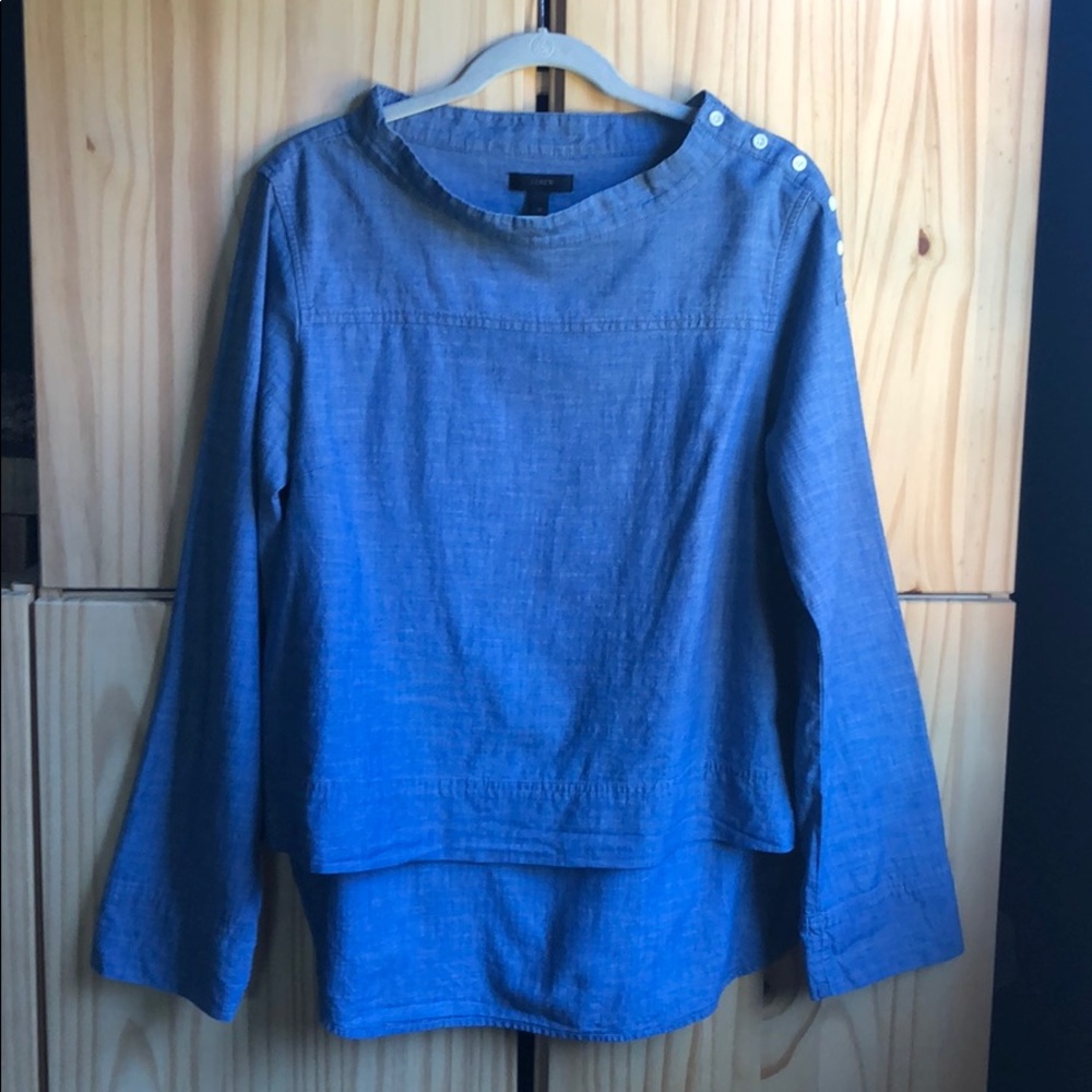 J.Crew chambray top with button detail